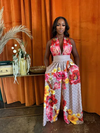 Truedames Paradise Bloom Jumpsuit In Multi