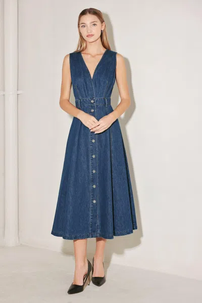 Truedames Paris In Denim Midi Dress In Blue