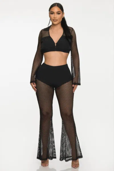 Truedames Party Shimmer Cover-up Set In Black