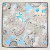 Truedames Pastel Paisley Pattern Printed Square Silky Satin Scarf In Pink