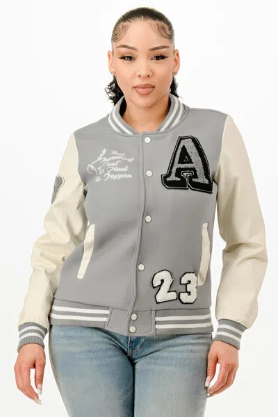 Truedames Patch Varsity Bomber Jacket In Multi