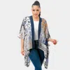 Truedames Patchwork Floral Print Kimono Poncho In Blue