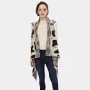 Truedames Patterned Super Soft Flounce Shawl Vest In Black