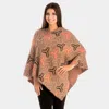 Truedames Patterned V-neck Poncho In Green