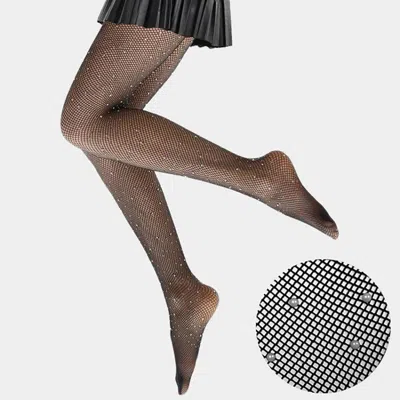 Truedames Pearl Embellished Fishnet Pantyhose Tights In Multi