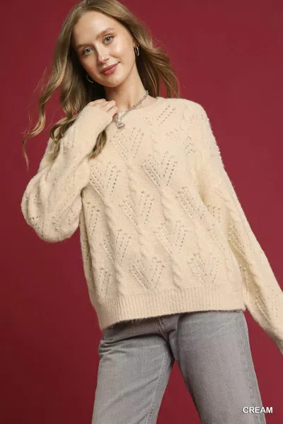 Truedames Pearl-embellished Long Sleeve Sweater In Neutral