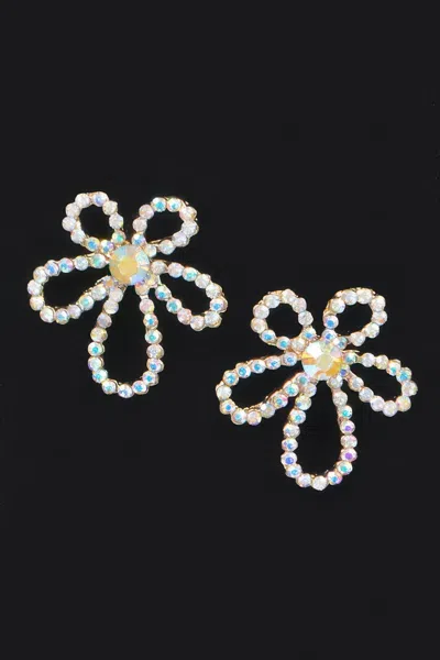 Truedames Pearl Flower Earring In Black