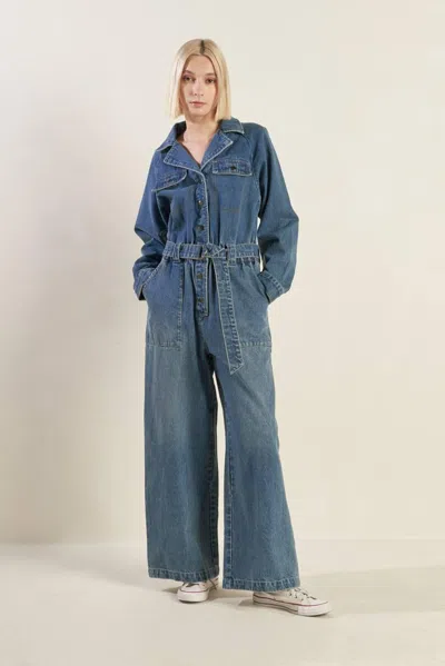 Truedames Perfect Meet Denim Jumpsuit In Blue