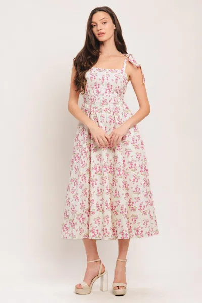 Truedames Petals & Promises Woven Midi Dress In Multi