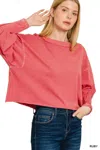 Truedames Pigment Dye Enzyme Washing Oversized Round-neck T-shirt In Pink