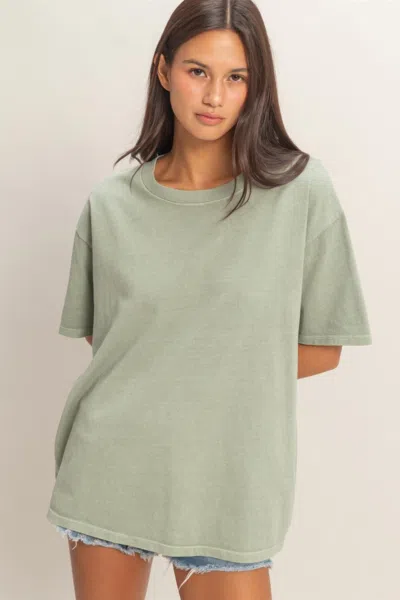 Truedames Pigment Dyed Crew Neck T-shirt In Green
