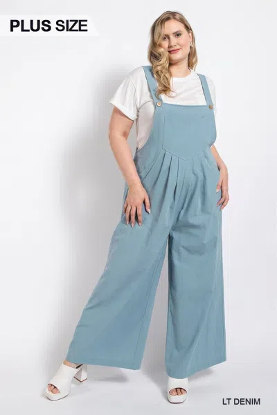 Truedames Pintuck Detail Overall With Side Pockets In Blue