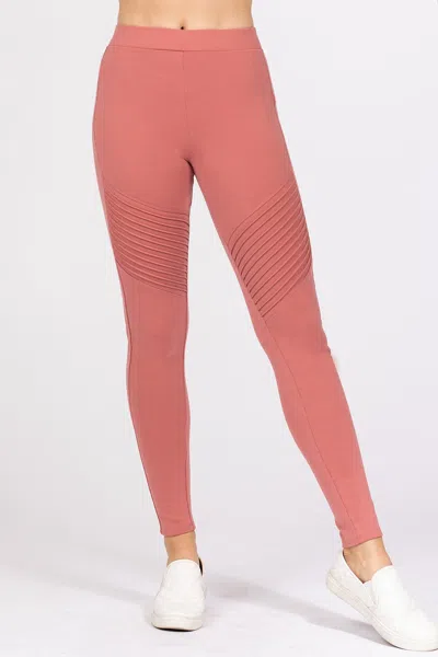 Truedames Pintuck Detail Ponte Pants In Pink