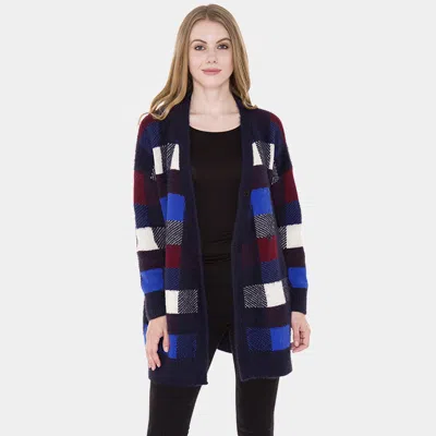 Truedames Plaid Check Cardigan In Black