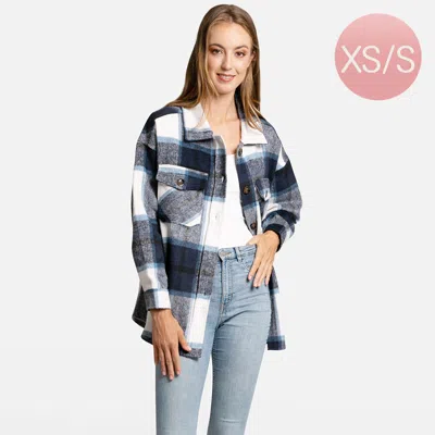 Truedames Plaid Check Patterned Boyfriend Fit Shacket In Multi