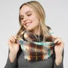 Truedames Plaid Check Patterned Infinity Scarf In Brown