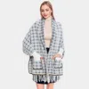 Truedames Plaid Check Patterned Poncho In Blue