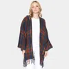 Truedames Plaid Check Patterned Poncho In Blue