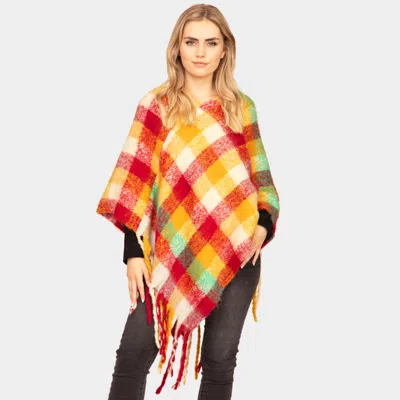 Truedames Plaid Check Patterned Poncho In Multi