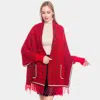 Truedames Plaid Check Patterned Poncho In Red