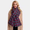 Truedames Plaid Check Puffy Scarf In Red