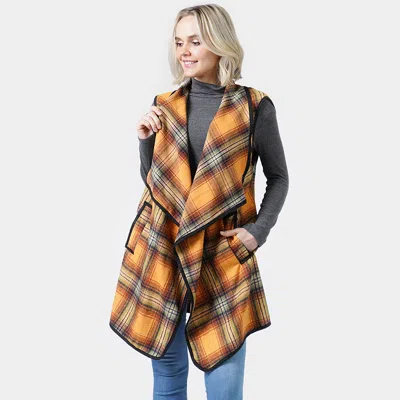 Truedames Plaid Check Vest With Pocket In Multi