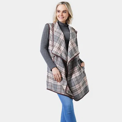 Truedames Plaid Check Vest With Pocket In Pattern