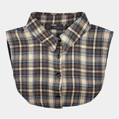 Truedames Plaid Collar Detachable Shirt Insert In Brown