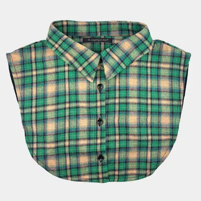 Truedames Plaid Collar Detachable Shirt Insert In Green