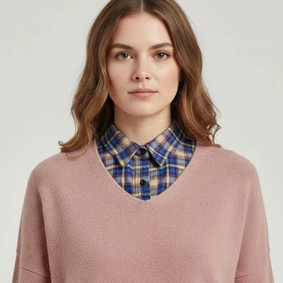 Truedames Plaid Detachable Shirt Collar In Blue