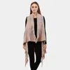Truedames Plaid Fringe Vest In Pink