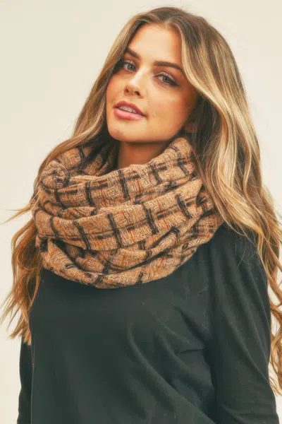 Truedames Plaid Infinity Scarf In Gray