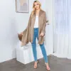 Truedames Plain Shawl Poncho Scarf In Brown