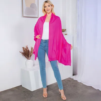 Truedames Plain Shawl Poncho Scarf In Pink
