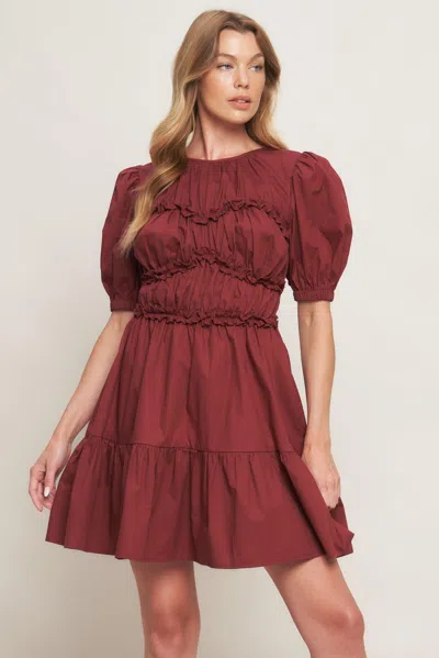 Truedames Playful Classic Woven Mini Dress In Red