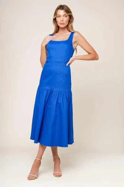 Truedames Pleasant Dreams Blue Woven Midi Dress