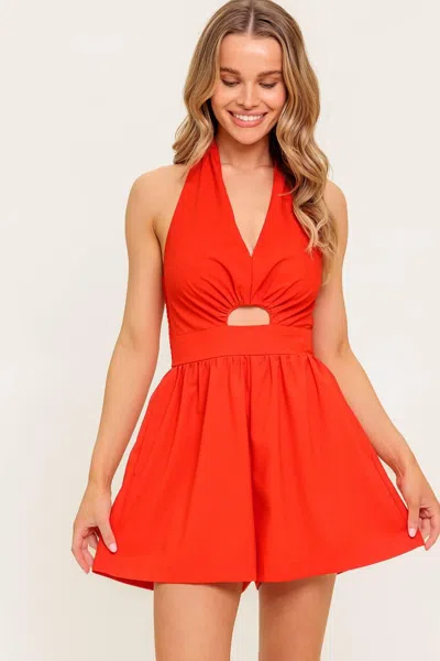 Truedames Plum Embrace Red Woven Romper