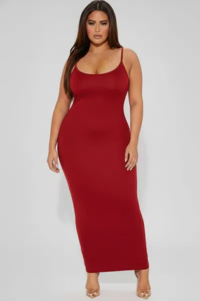 Truedames Plus Ribbed Mermaaid Hem Cami Dress In Red