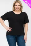 Truedames Plus Size Basic Short Sleeve T-shirt In Black