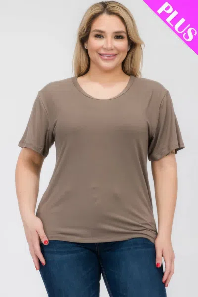 Truedames Plus Size Basic Short Sleeve T-shirt In Gray