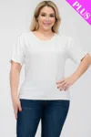 Truedames Plus Size Basic Short Sleeve T-shirt In White