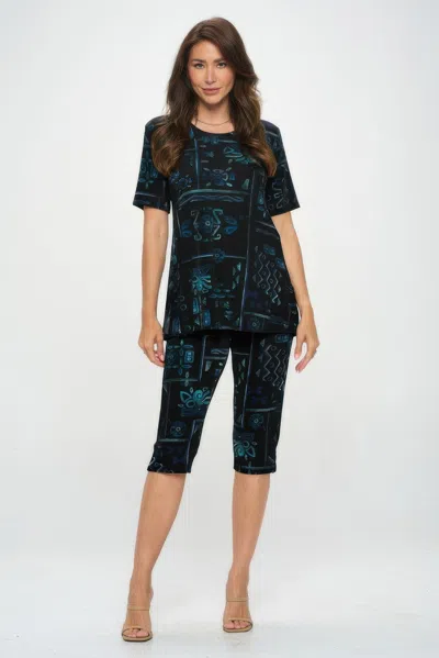 Truedames Plus Size Bns Capri Pants Set In Multi