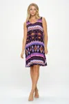 Truedames Plus Size Bns Print Missy Tank Dress In Purple