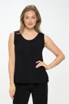 Truedames Plus Size Bns Solid Sleeveless Tank Top In Black