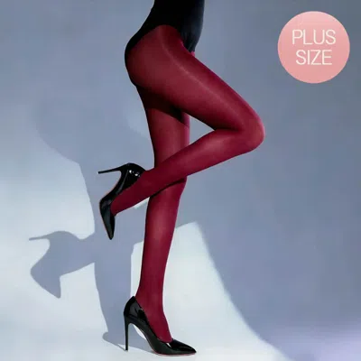 Truedames Plus Size High Shine Silk Stocking In Red