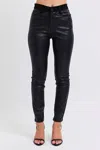 Truedames Plus Size Hw Faux Leather Skinny Pants In Black