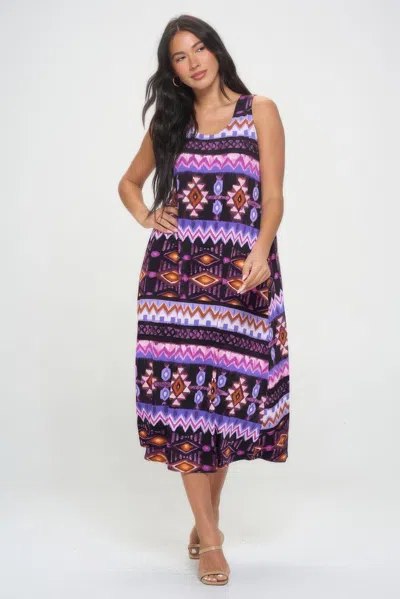 Truedames Plus Size Long Dress In Purple