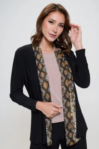 Truedames Plus Size Mesh Romance Trim Jacket In Black