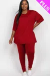 Truedames Plus Size Oversized T-shirt & Leggings Set In Yellow