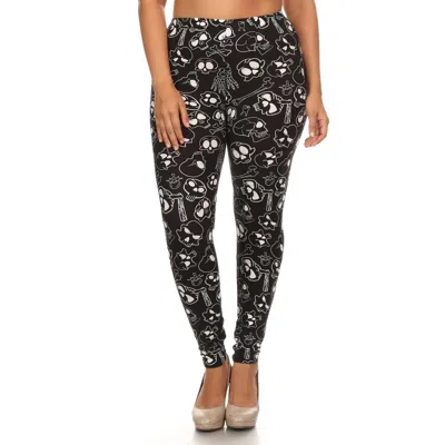 Truedames Plus Size Print, Full Length Leggings In A Fitted Style With A Banded High Waist In Blue
